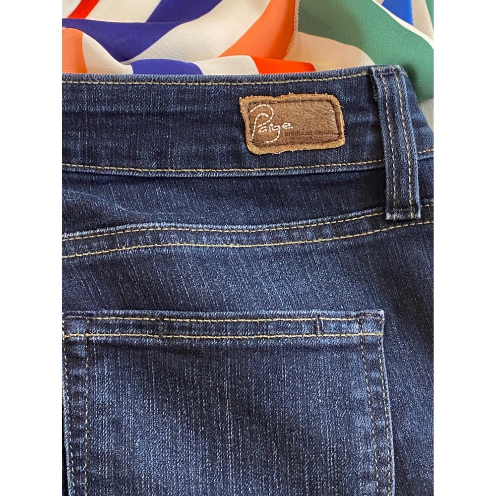 Paige Holly Petite Flare Jeans Dark Wash Blue Denim Size 26 Made in USA - Picture 8 of 16